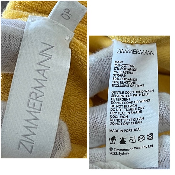 ❌SOLD❌Zimmermann Jeannie Terry Strapless Mustard Cotton-Blend Midi Dress Size XS - Picture 16 of 16